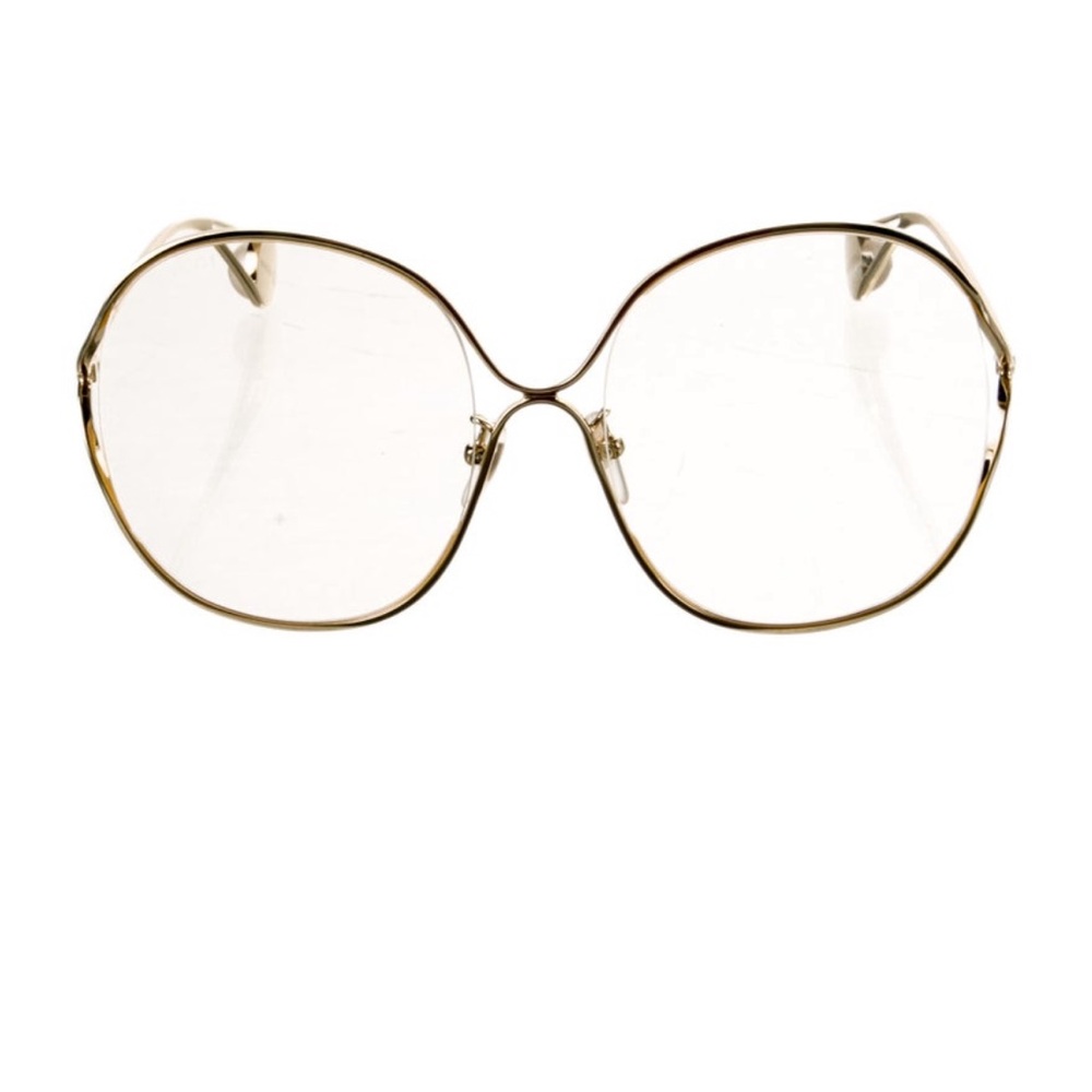 Gucci Gold Wireframe Oversized Round Glasses - Picture 2 of 6